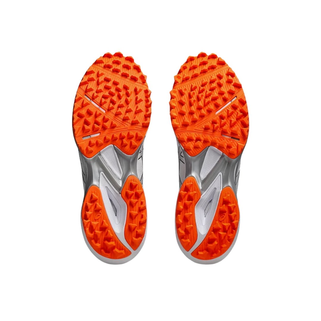 Asics Field Speed Cricket Shoes White/ Orange 25 - The Cricket & Football Warehouse