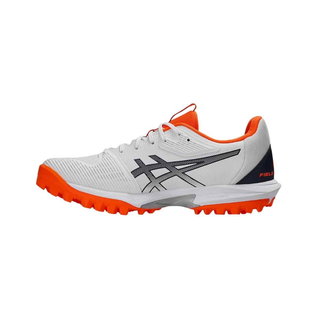 Asics Field Speed Cricket Shoes White/ Orange 25 - The Cricket & Football Warehouse
