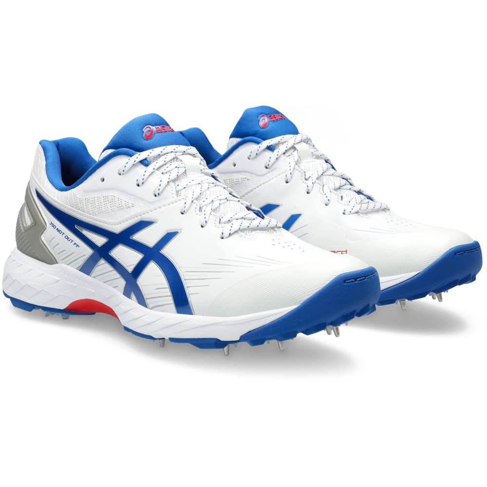 Asics Gel 350 Not Out Spike White/Blue - The Cricket Warehouse