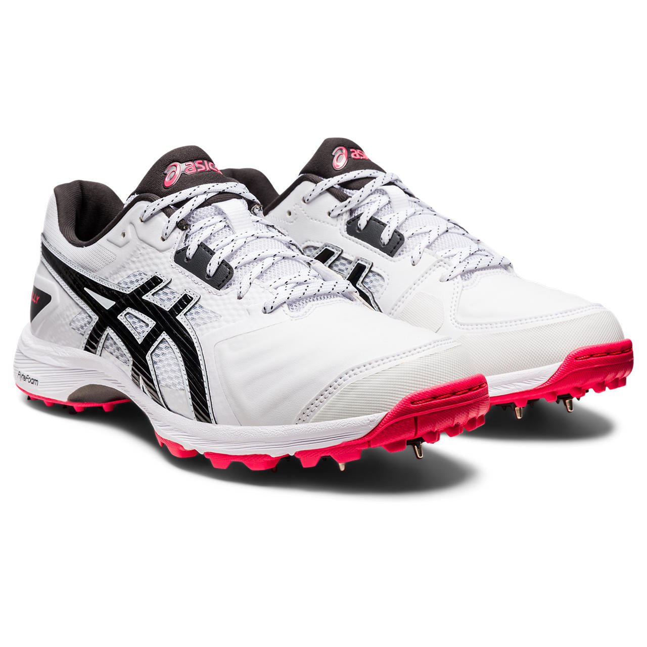 Asics Gel Gully 7 Cricket Spikes White/Red - The Cricket Warehouse