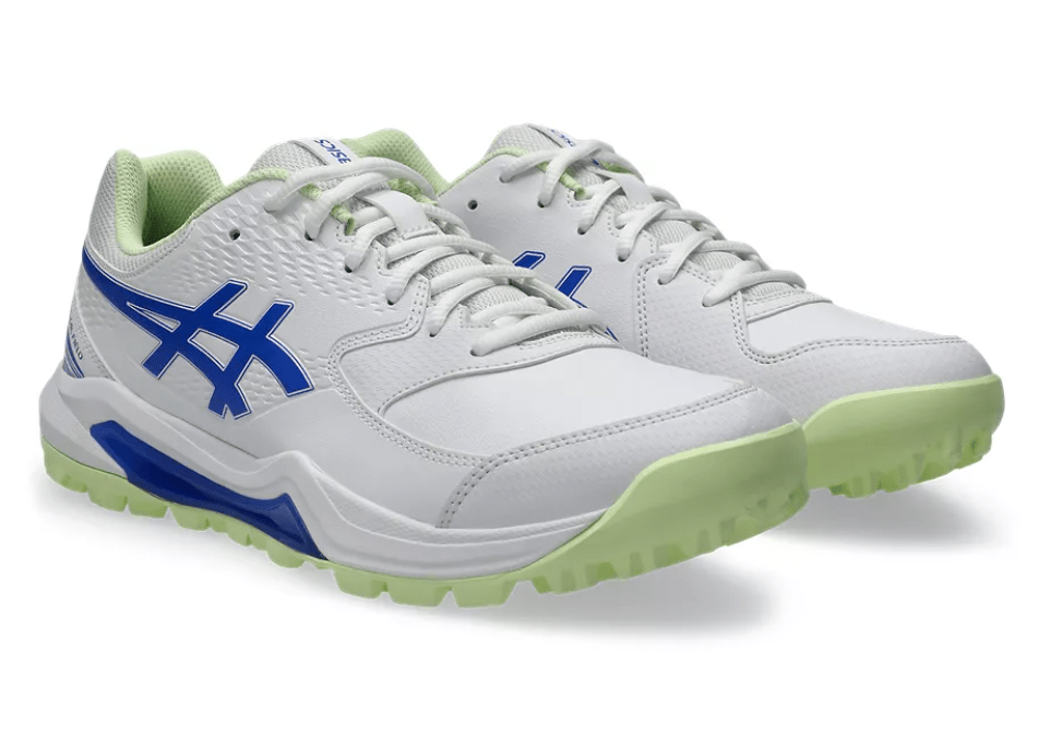Asics Gel Lethal Field 2 Cricket Rubbers White/Neon Blue - The Cricket & Football Warehouse