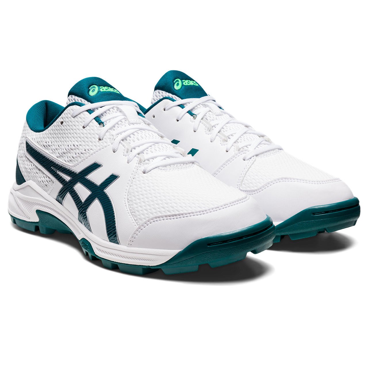 Asics Gel Peake 2 Cricket Rubbers White/Green - The Cricket Warehouse