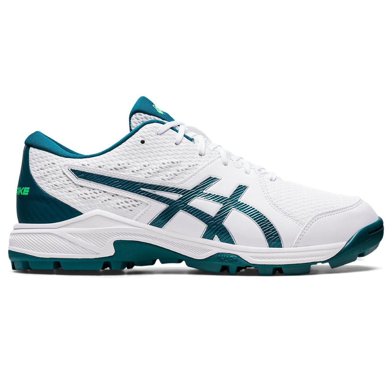 Asics Gel Peake 2 Cricket Rubbers White Green Cricket Shoes