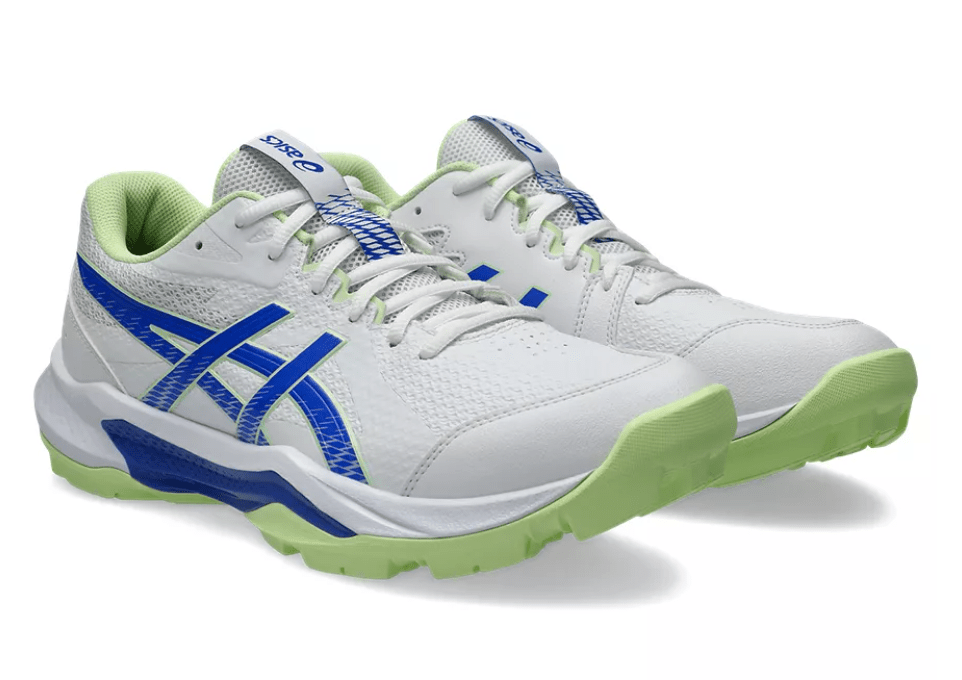 Asics Gel Peake 3 Cricket Rubbers White/Neon Blue - The Cricket & Football Warehouse