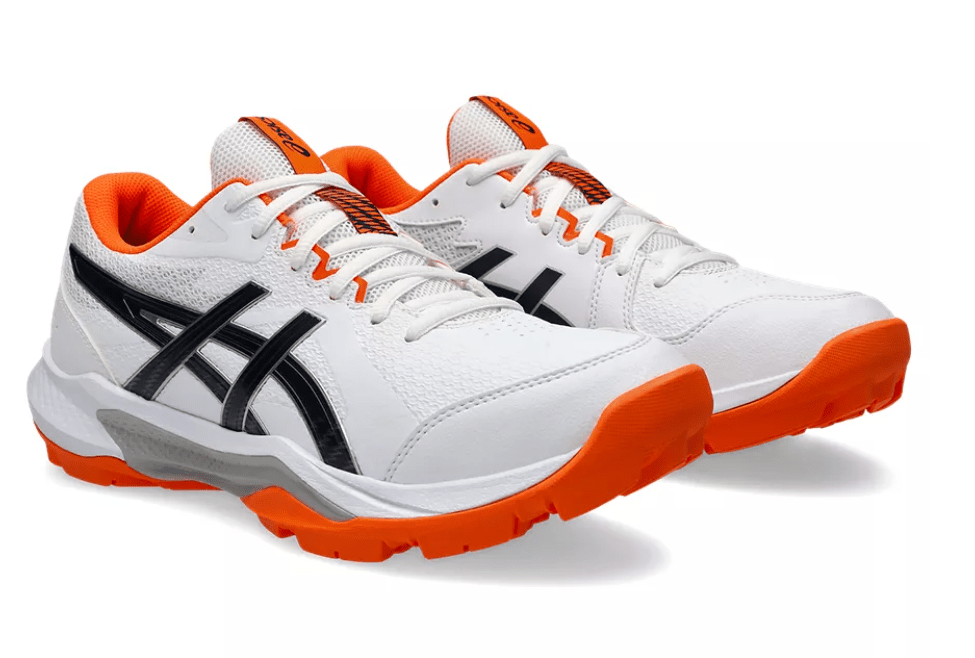 Asics Gel Peake GS 3 Cricket Rubbers White/Orange - The Cricket & Football Warehouse