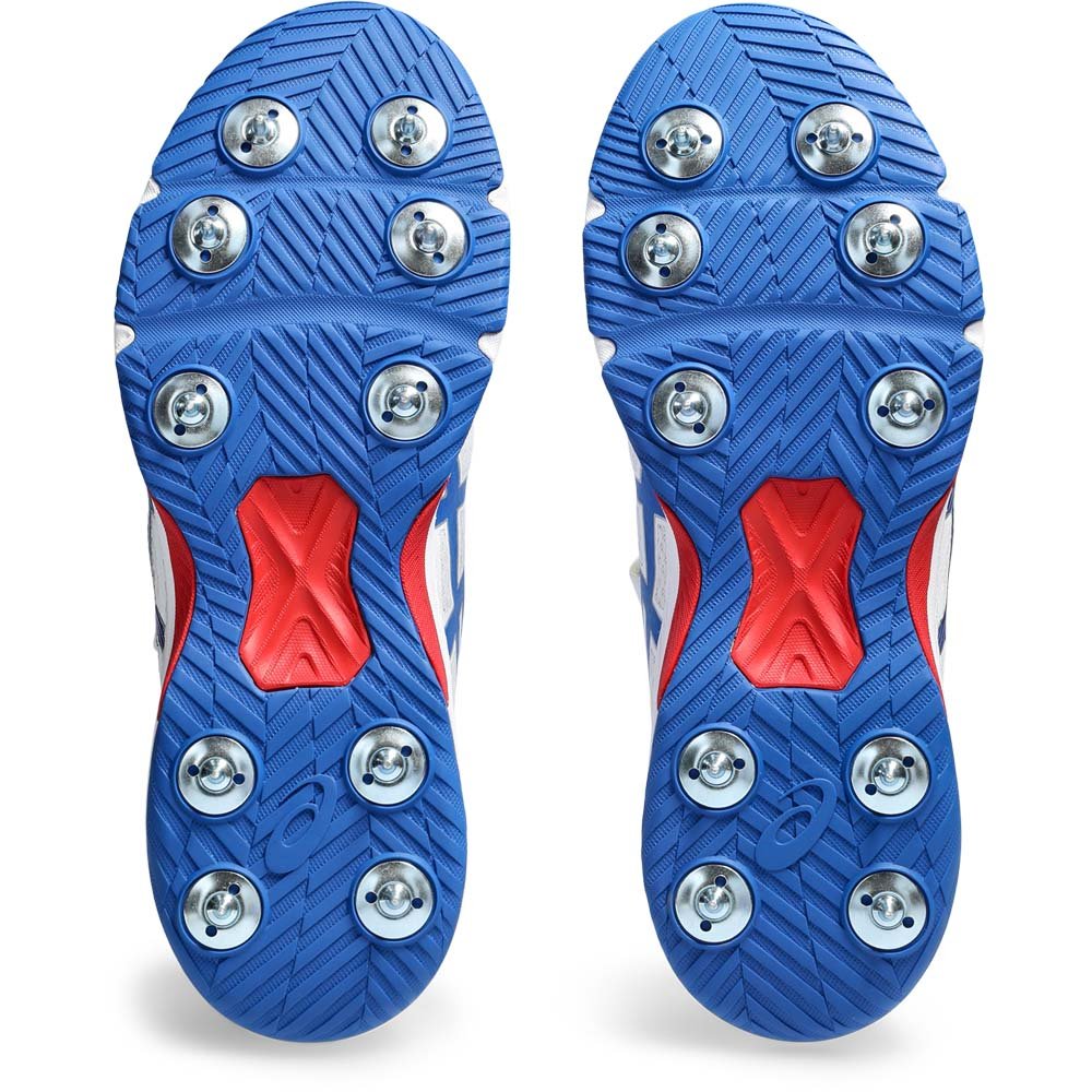 Asics Gel Speed Menace Spike White/Blue - The Cricket Warehouse