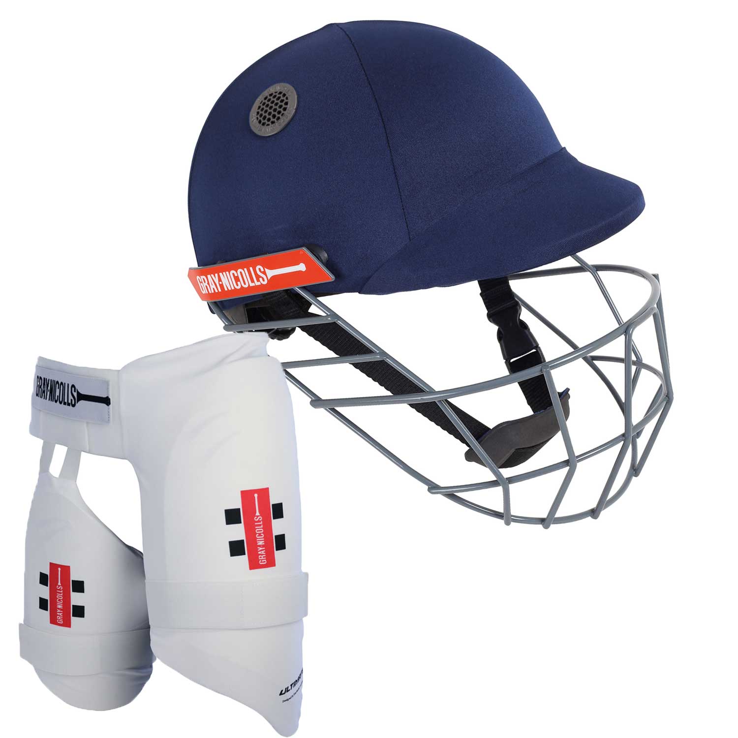 GN Helmet and thigh pad combo deal Cricket Protection