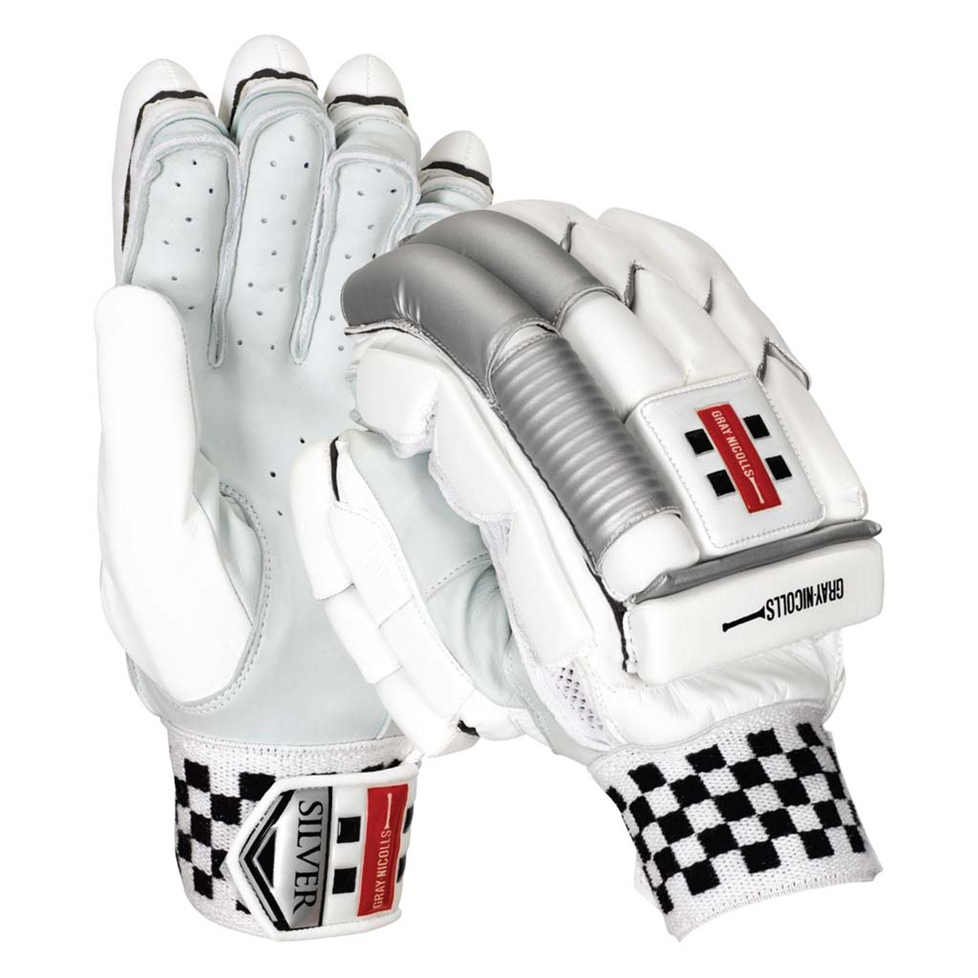 Gray-Nicolls Silver Cricket Batting Gloves - The Cricket Warehouse