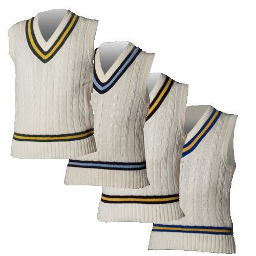 Woodworm Cream Sleeveless Cricket Slipover Sweater – Men's Button-Up Wool Jumper, 1150020PL