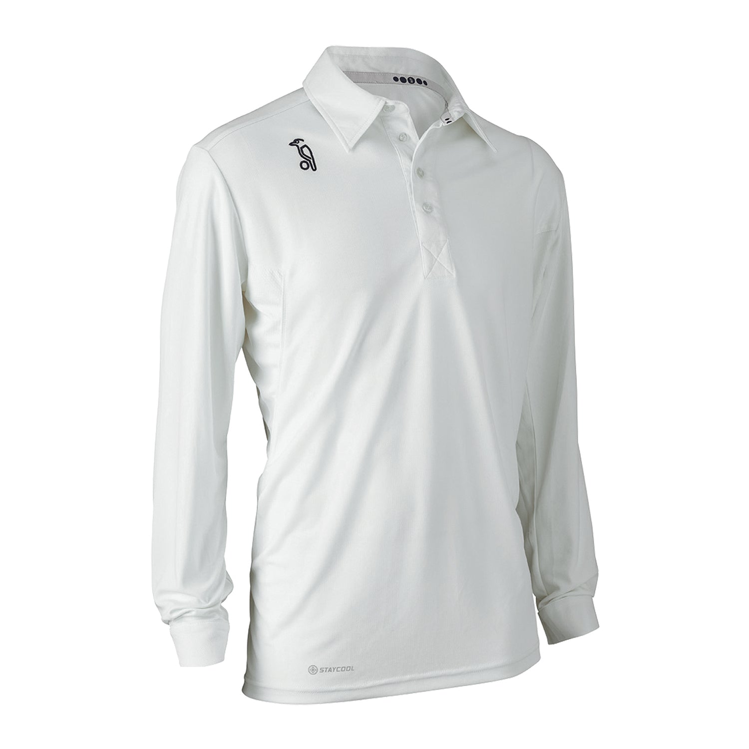 Kookaburra Pro Active Long Sleeve White Cricket Shirt - The Cricket Warehouse