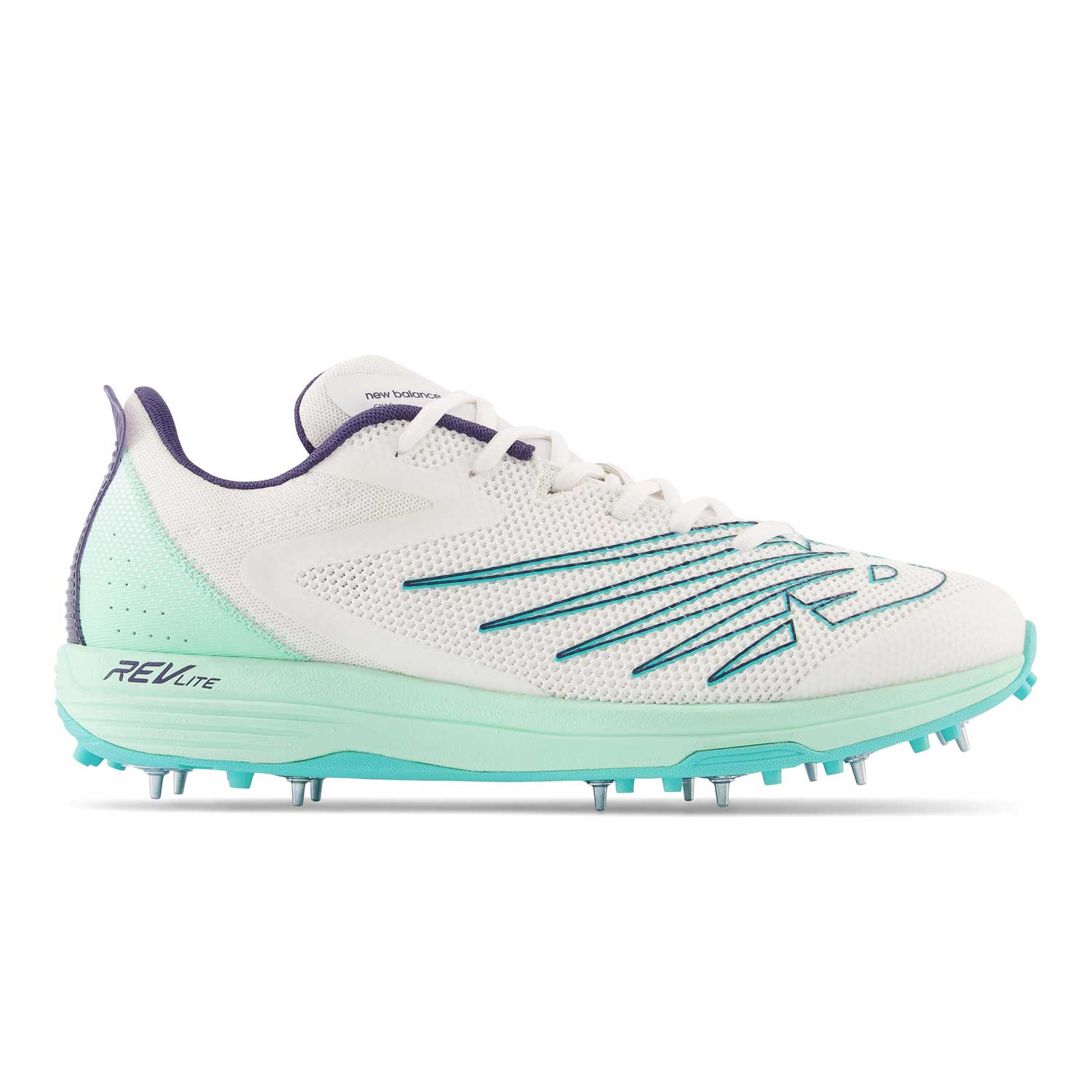 New Balance CK10 Cricket Spikes White/Blue - The Cricket Warehouse