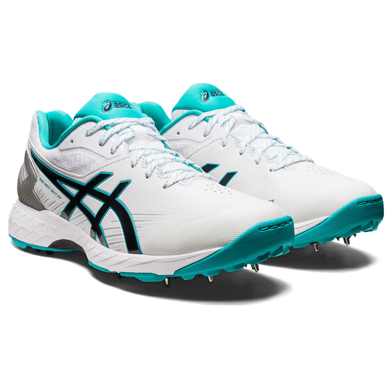 Asics Gel 350 Not Out Cricket Spikes White/Sky Blue