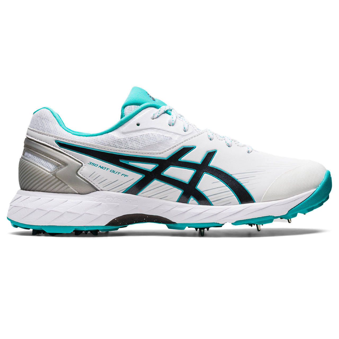 Asics Gel 350 Not Out Cricket Spikes White/Sky Blue