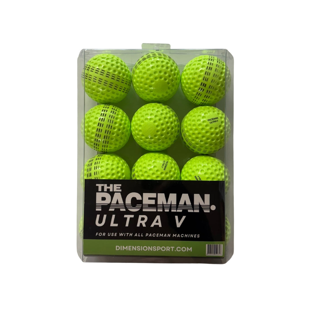 Paceman Cricket Bowling Machine Balls - Ultra V 12 Pack.