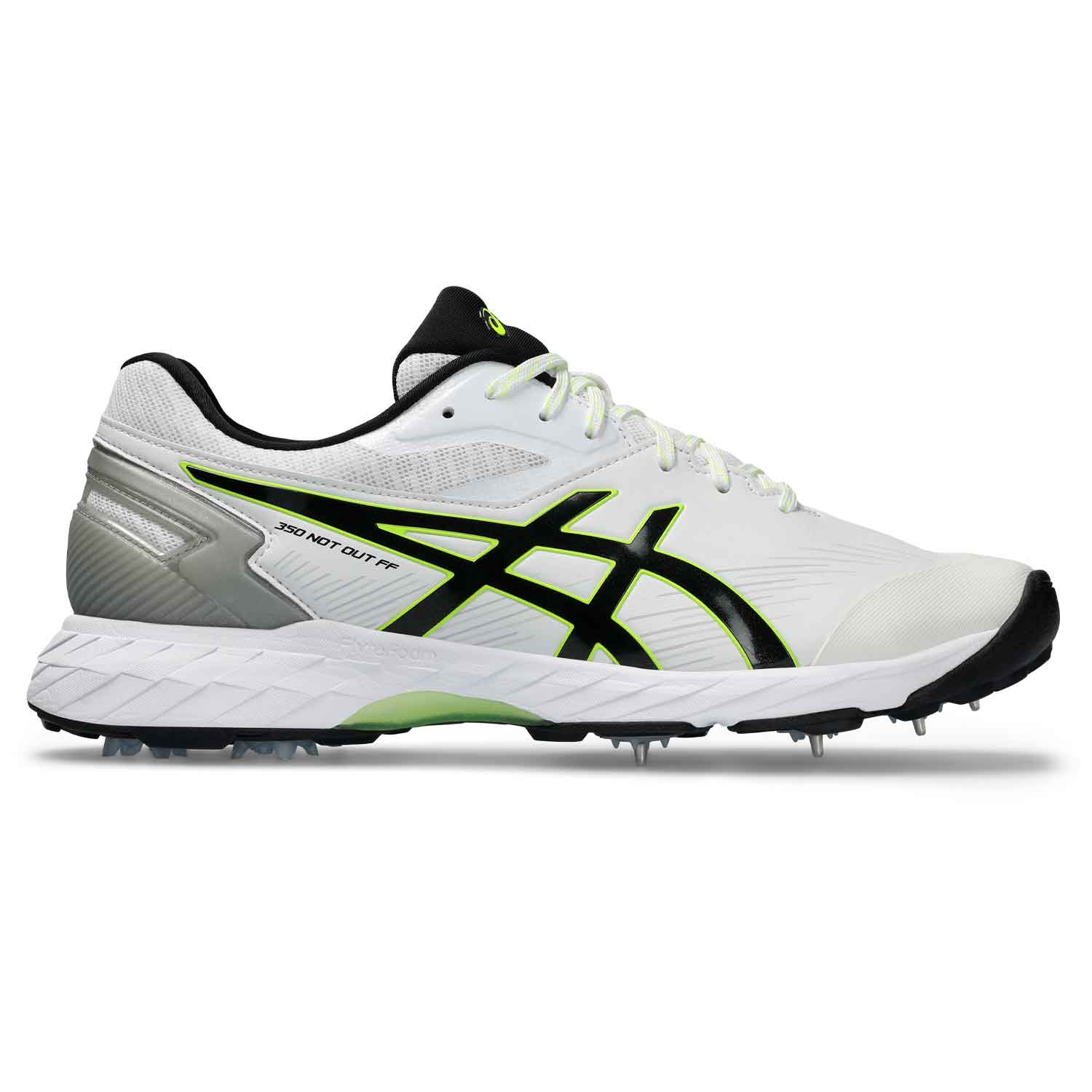 Asics 350 Not Out Cricket Spikes White/Black - The Cricket Warehouse