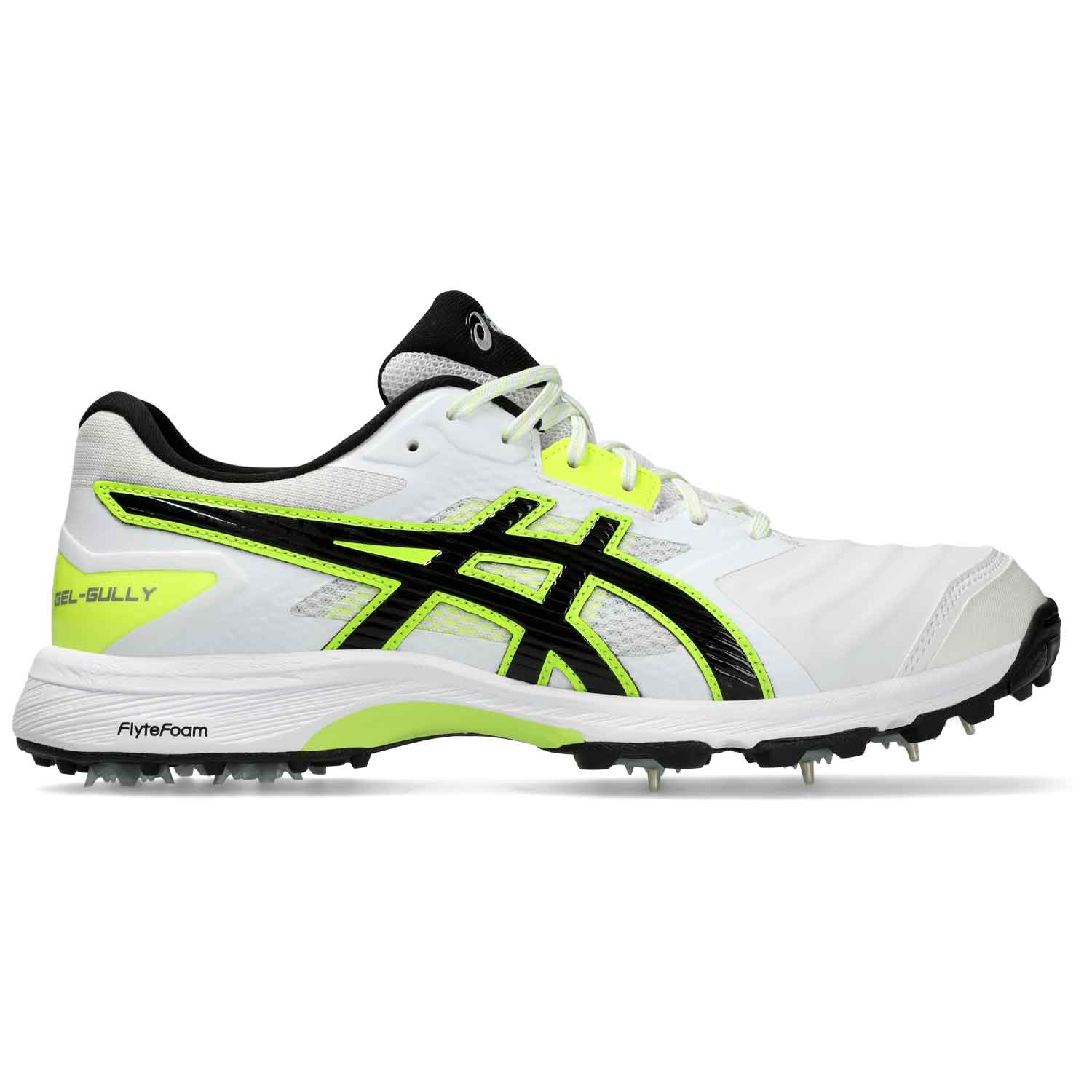 Asics Gel Gully 7 Cricket Spikes White/Black - The Cricket Warehouse