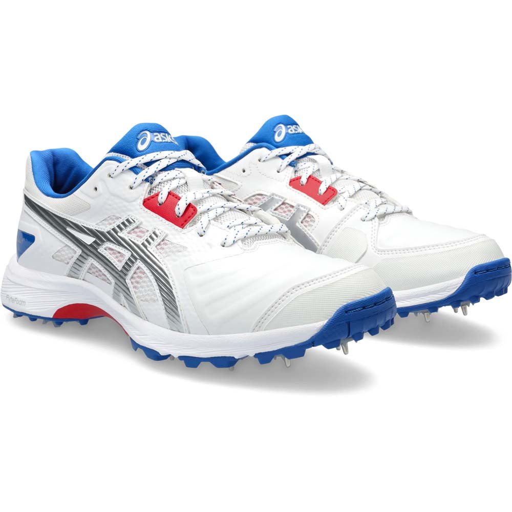 Asics Gel Gully 7 Spikes White/Silver - The Cricket Warehouse