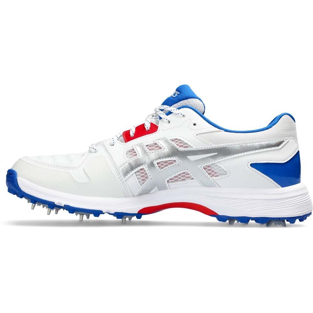 Asics Gel Gully 7 Spikes White/Silver - The Cricket Warehouse