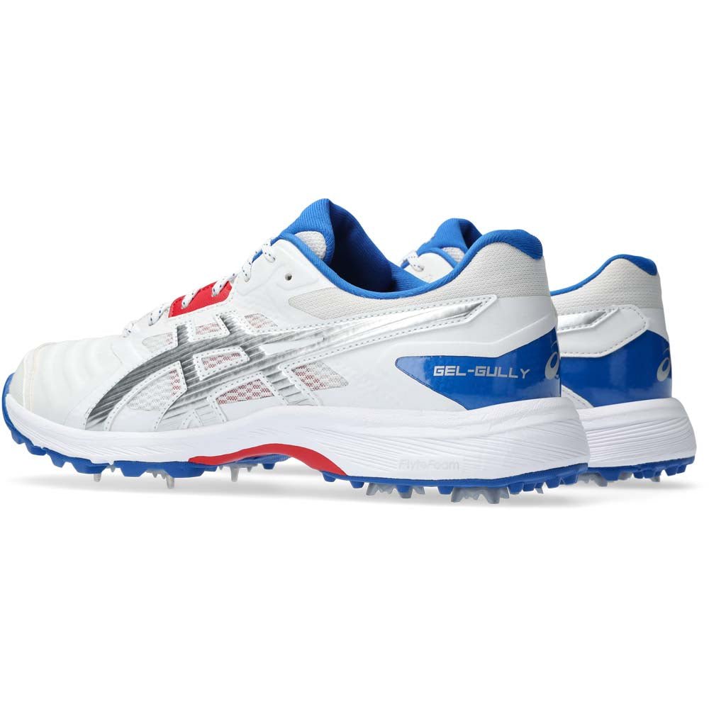 Asics Gel Gully 7 Spikes White/Silver - The Cricket Warehouse