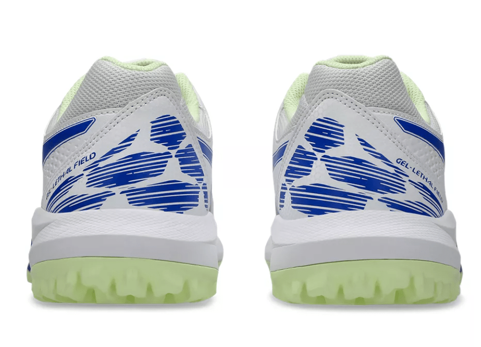 Asics Gel Lethal Field 2 Cricket Rubbers White/Neon Blue - The Cricket & Football Warehouse