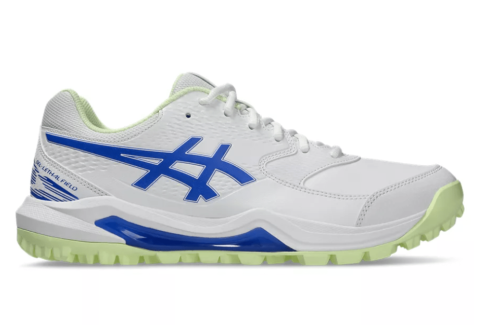 Asics Gel Lethal Field 2 Cricket Rubbers White/Neon Blue - The Cricket & Football Warehouse