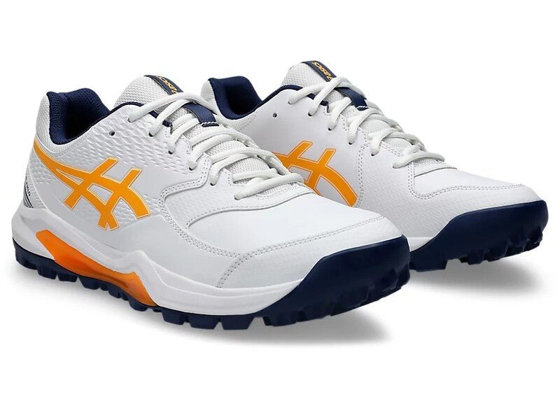 Asics Gel Lethal Field Cricket Rubbers White/Orange - The Cricket Warehouse