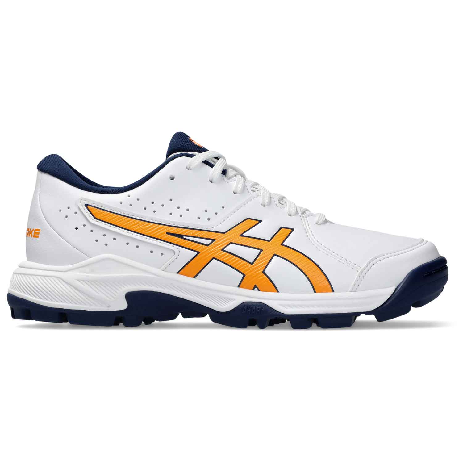 Asics Gel Peake 2 Junior Cricket Rubbers White/Orange - The Cricket Warehouse