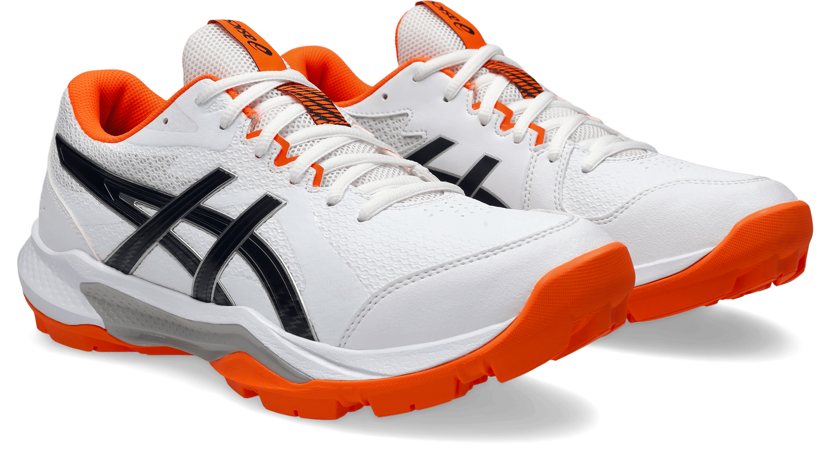 Asics Gel Peake 3 Cricket Rubbers White/Orange - The Cricket & Football Warehouse
