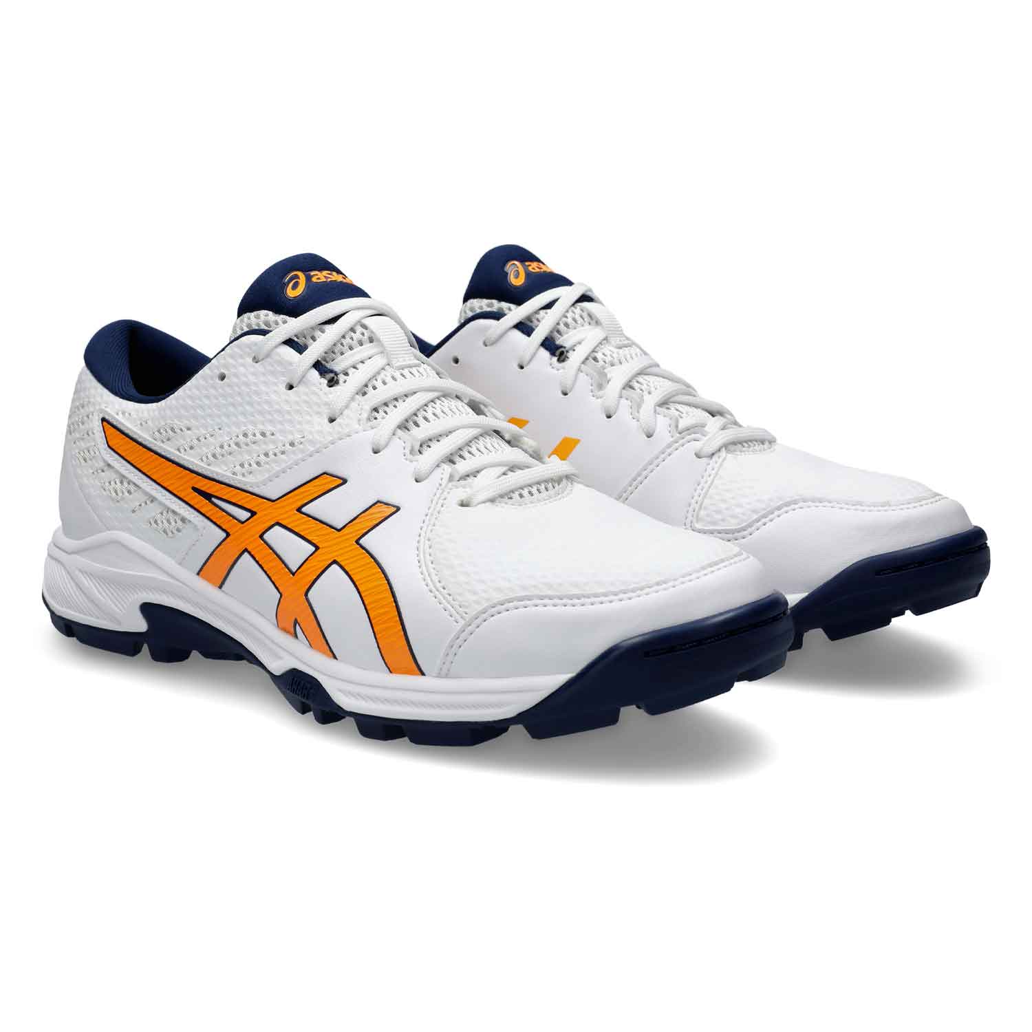 Asics Gel Peake Cricket Rubbers White/Orange - The Cricket Warehouse