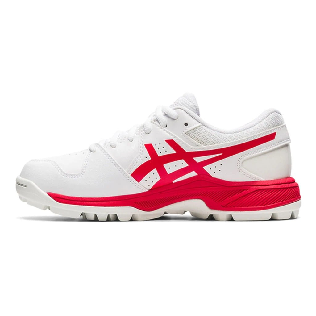 Asics Gel Peake Cricket Rubbers White/Red - The Cricket Warehouse
