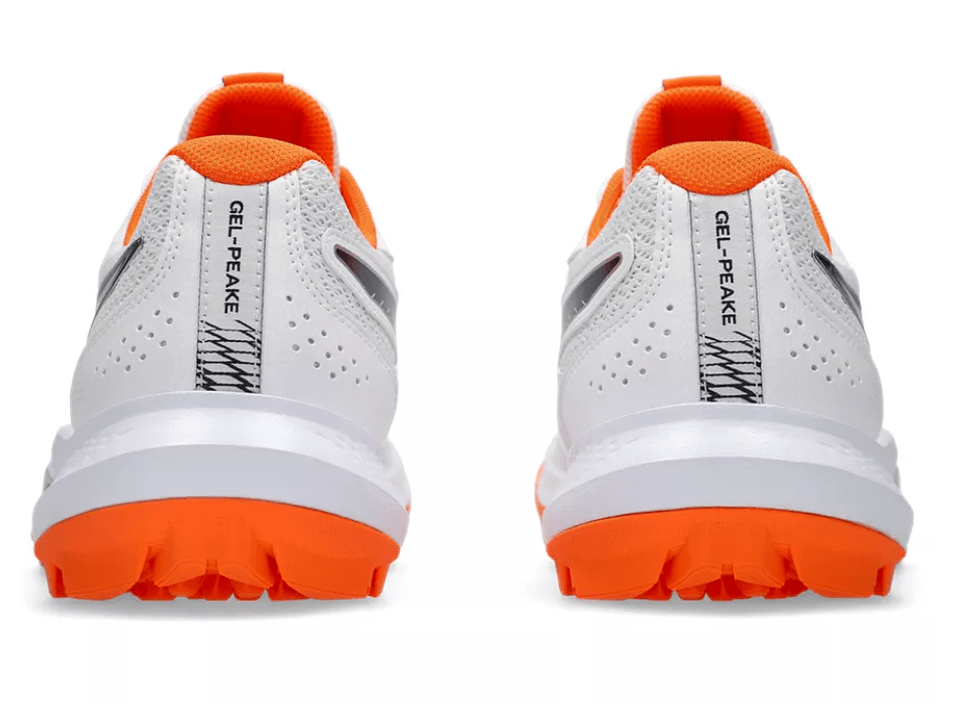 Asics Gel Peake GS 3 Cricket Rubbers White/Orange - The Cricket & Football Warehouse