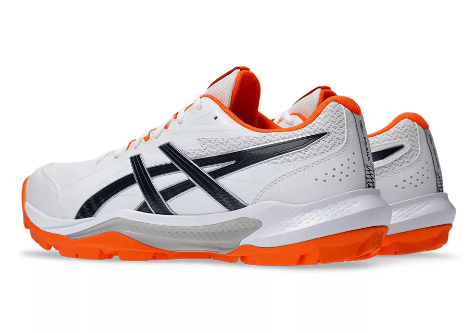 Asics Gel Peake GS 3 Cricket Rubbers White/Orange - The Cricket & Football Warehouse