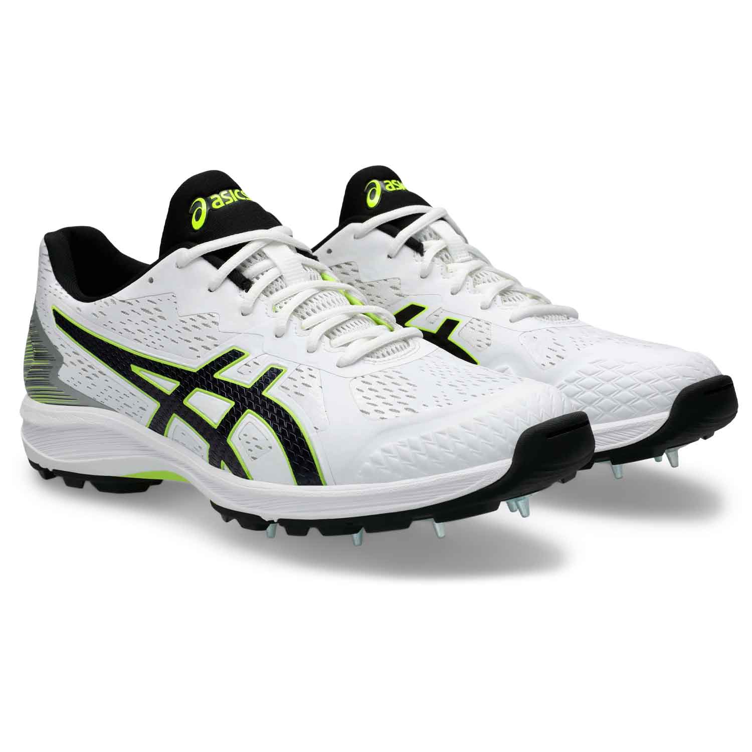 Asics Strike Rate Cricket Spikes White/Black - The Cricket Warehouse