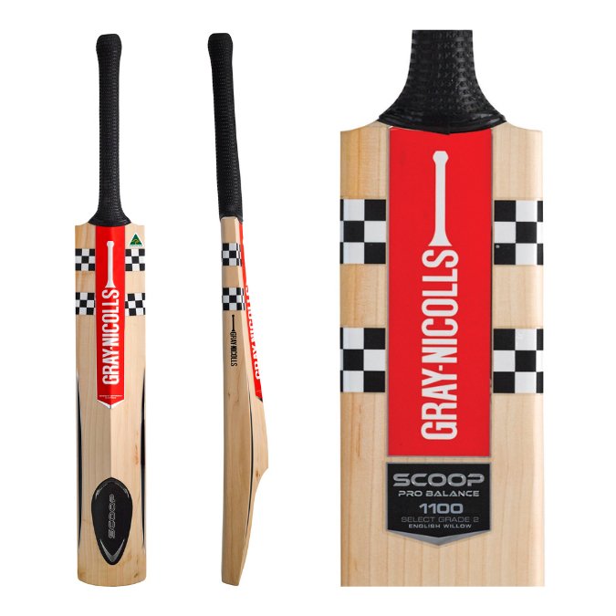 Gray - Nicolls Scoop Pro Balance 1100 Senior Cricket Bat - The Cricket Warehouse