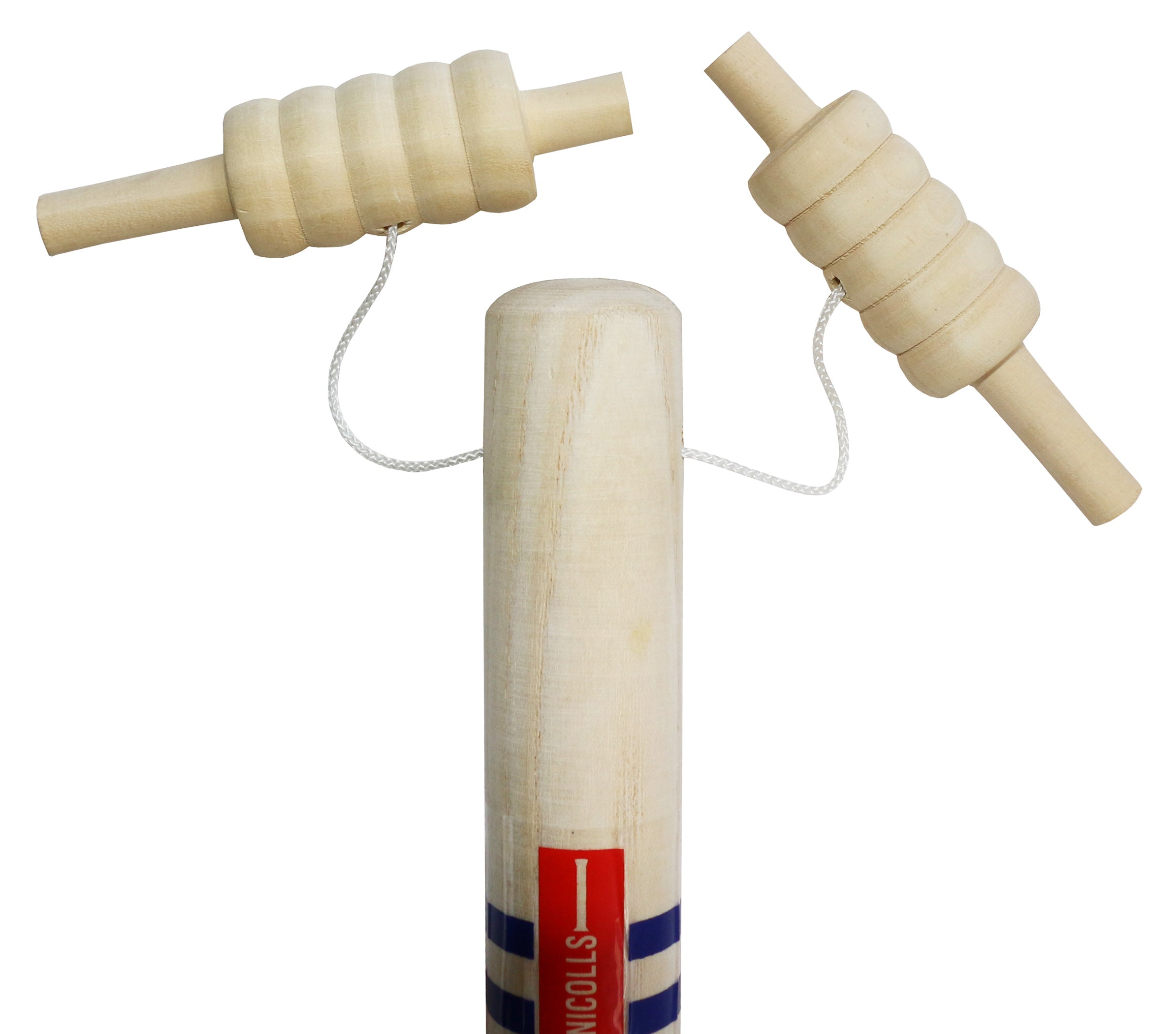 Gray Nicolls Wooden Spring Return Cricket Stumps w/ String Bails - The Cricket Warehouse