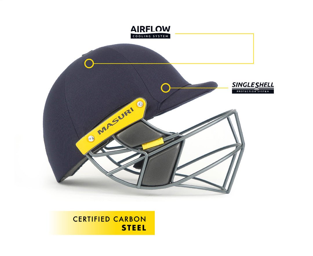 Masuri T-Line Senior Cricket Helmet with Neck Guard - The Cricket & Football Warehouse