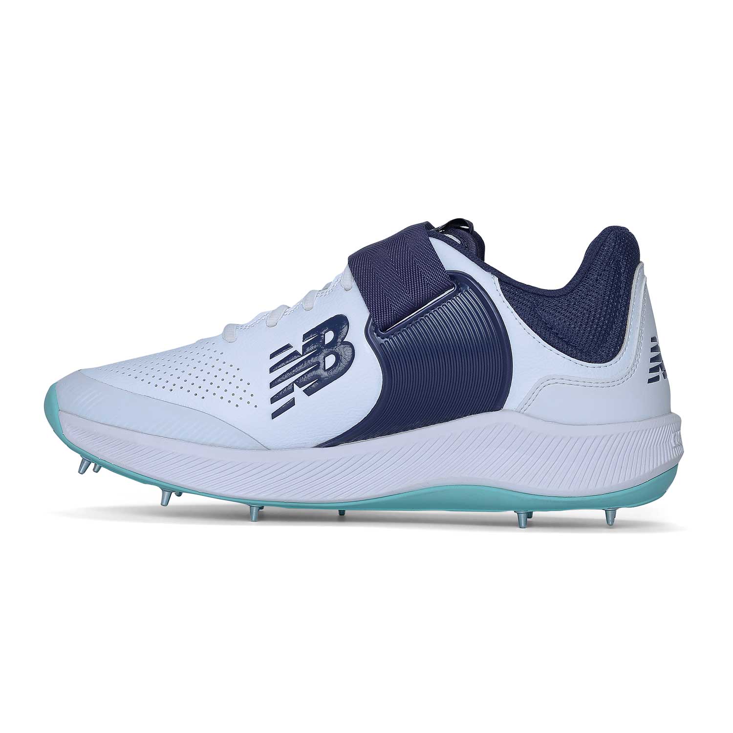 New Balance CK4040 Cricket Spikes White/Blue 2E-Fit - The Cricket Warehouse