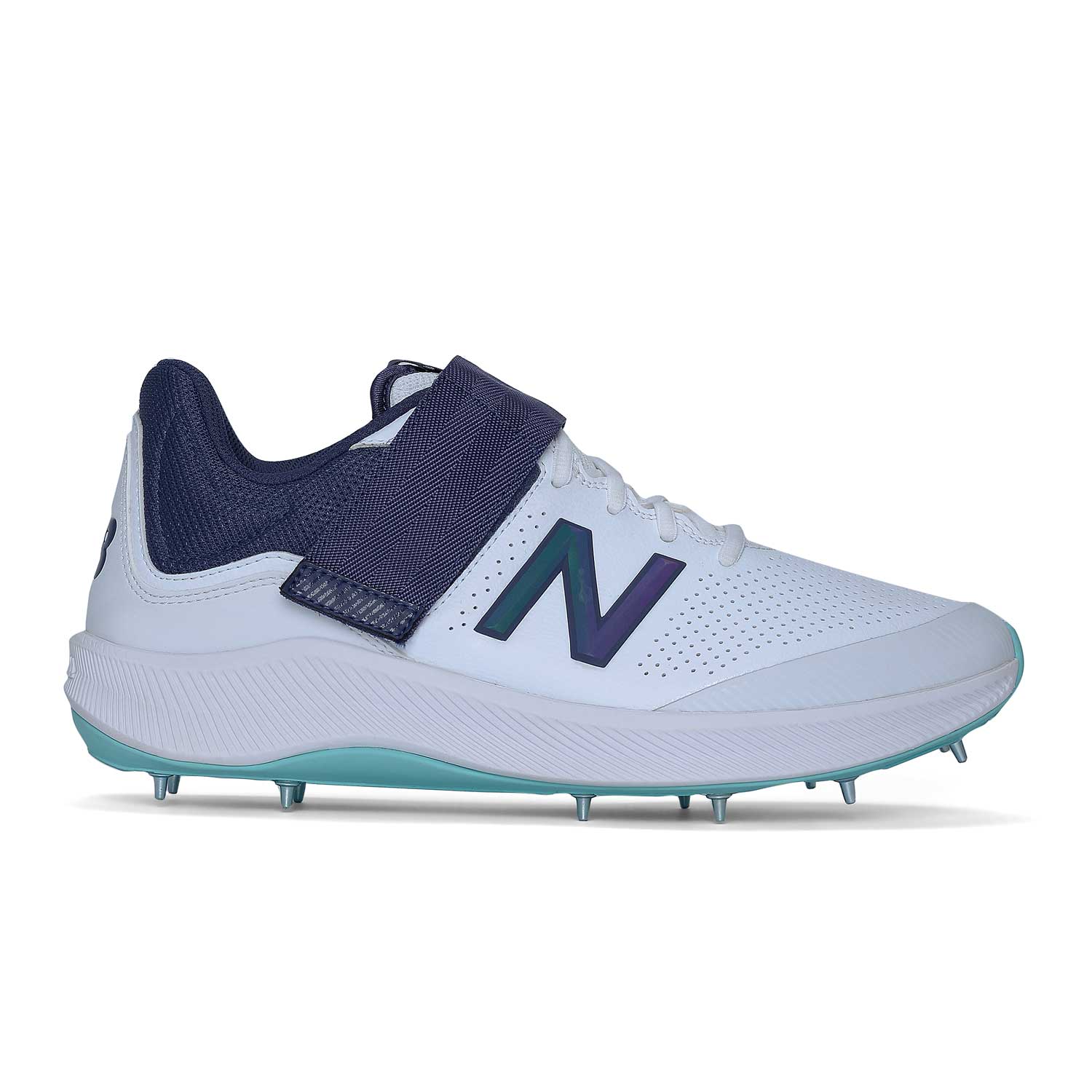 New Balance CK4040 Cricket Spikes White/Blue 2E-Fit - The Cricket Warehouse