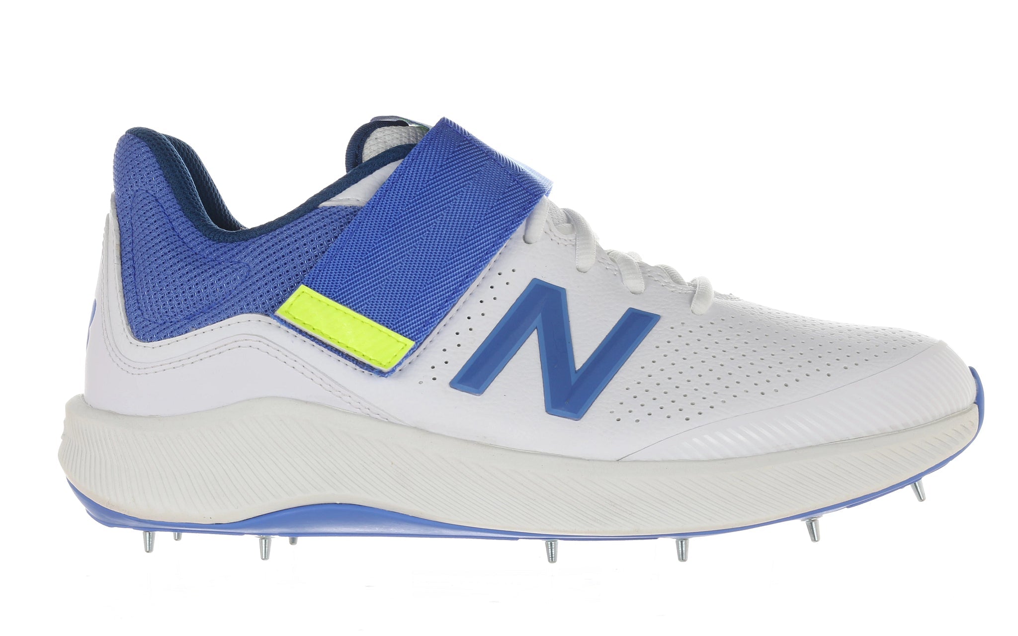 New Balance CK4040 Cricket Spikes White/Blue/Yellow - 2E Fit - The Cricket Warehouse