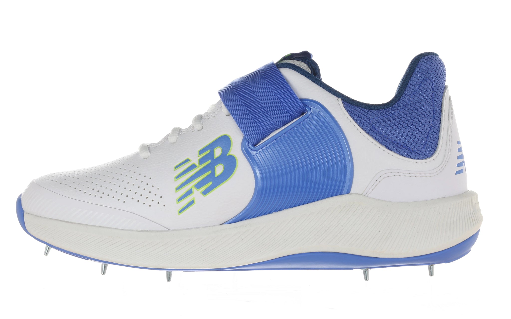 New Balance CK4040 Cricket Spikes White/Blue/Yellow - 2E Fit - The Cricket Warehouse