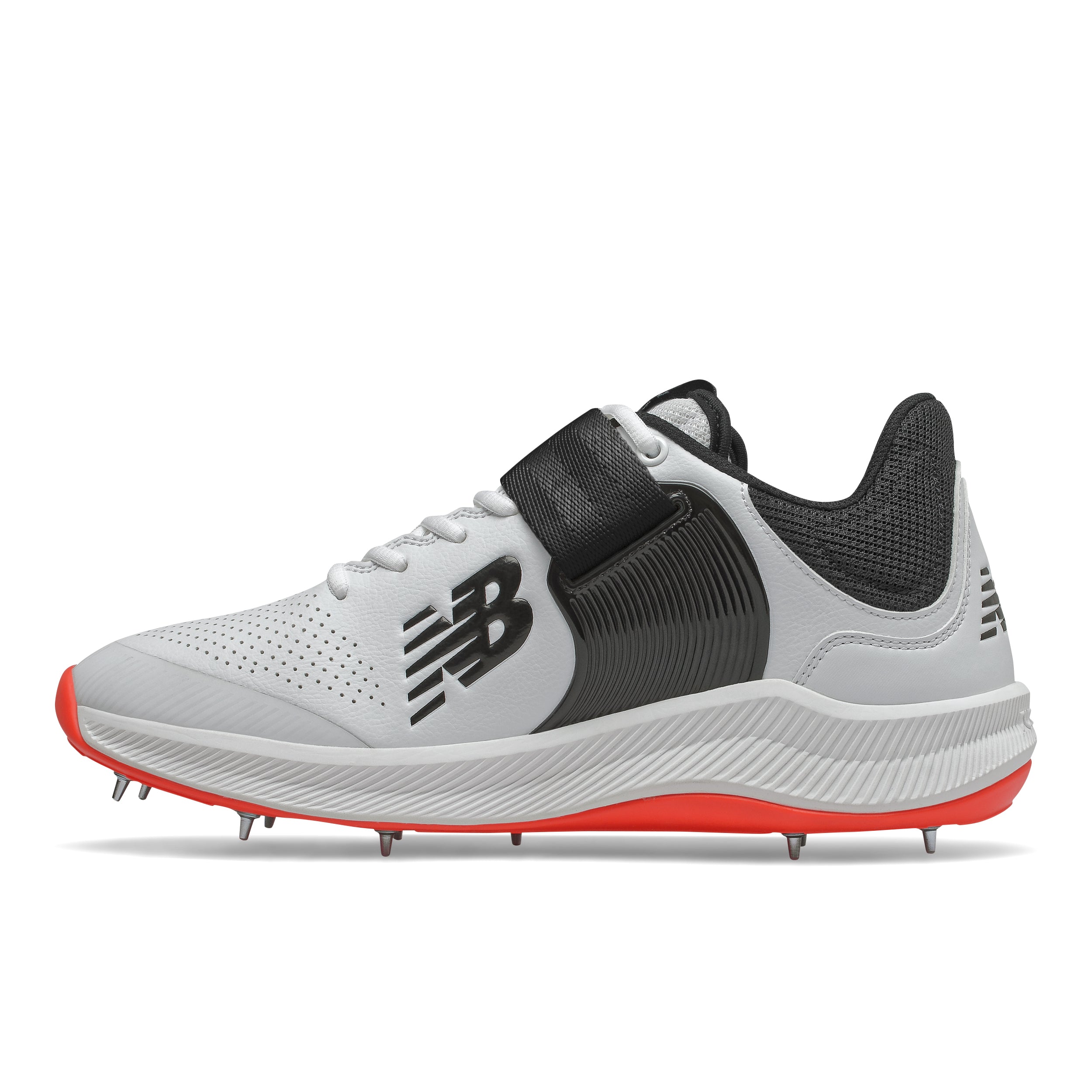 New Balance CK4040 R5 Cricket Spikes White/Red 2E - Fit - The Cricket Warehouse