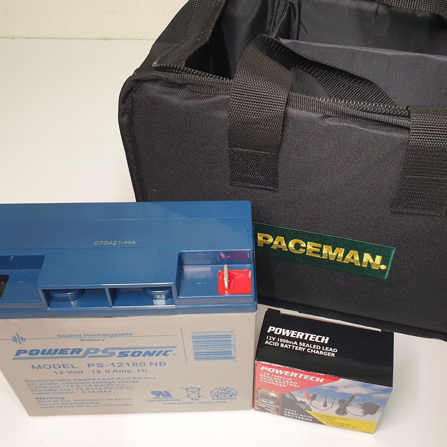 Paceman 176 or 245 - 12v Battery and Charger - The Cricket Warehouse