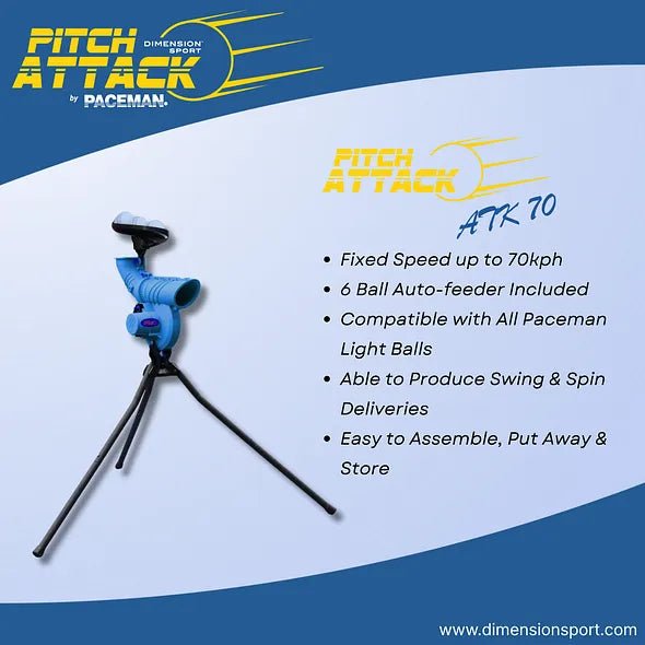 Paceman Pitch Attack ATK70 Bowling Machine - The Cricket & Football Warehouse