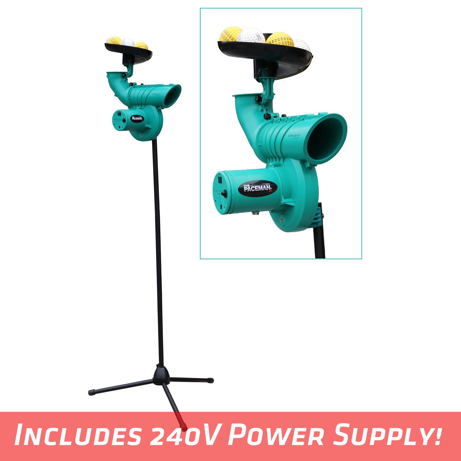 Paceman 176 XR - Light Bowling Machine - With 240v Adaptor